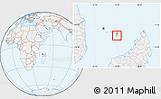 Gray Location Map of Mayotte, lighten