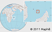 Gray Location Map of Mayotte, lighten, semi-desaturated, land only