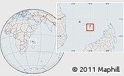 Gray Location Map of Mayotte, lighten, semi-desaturated