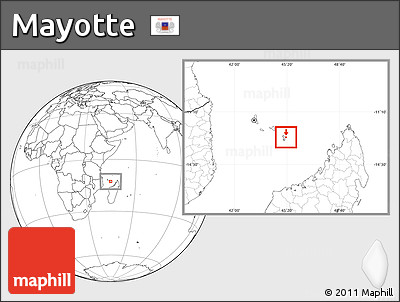 Savanna Style Location Map of Mayotte, blank outside