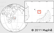 Savanna Style Location Map of Mayotte, blank outside, hill shading inside