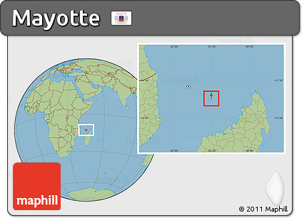 Savanna Style Location Map of Mayotte