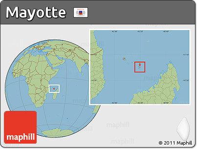 Savanna Style Location Map of Mayotte