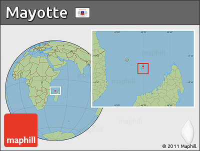Savanna Style Location Map of Mayotte