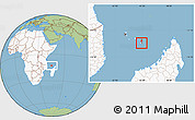 Savanna Style Location Map of Mayotte, highlighted continent
