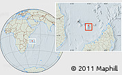 Savanna Style Location Map of Mayotte, lighten, hill shading