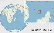 Savanna Style Location Map of Mayotte, lighten, land only