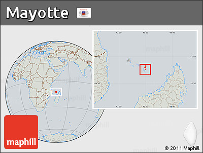 Savanna Style Location Map of Mayotte, lighten, semi-desaturated