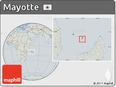 Savanna Style Location Map of Mayotte, lighten, semi-desaturated
