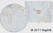 Savanna Style Location Map of Mayotte, lighten, semi-desaturated, hill shading