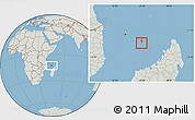 Savanna Style Location Map of Mayotte, lighten, semi-desaturated, land only