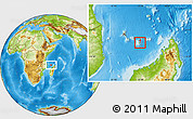 Savanna Style Location Map of Mayotte, physical outside