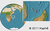 Savanna Style Location Map of Mayotte, satellite outside