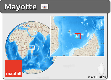 Shaded Relief Location Map of Mayotte