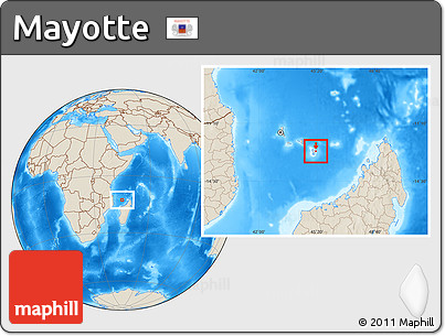 Shaded Relief Location Map of Mayotte