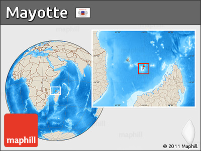 Shaded Relief Location Map of Mayotte