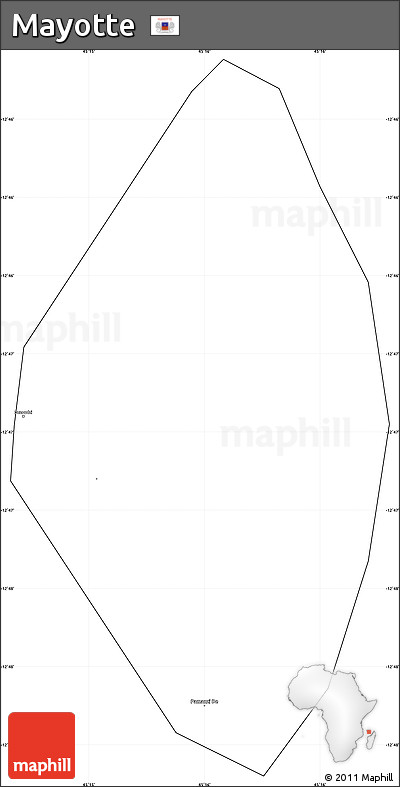 Blank Simple Map of Mayotte, cropped outside