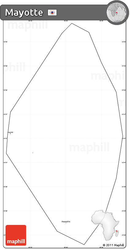 Blank Simple Map of Mayotte, cropped outside