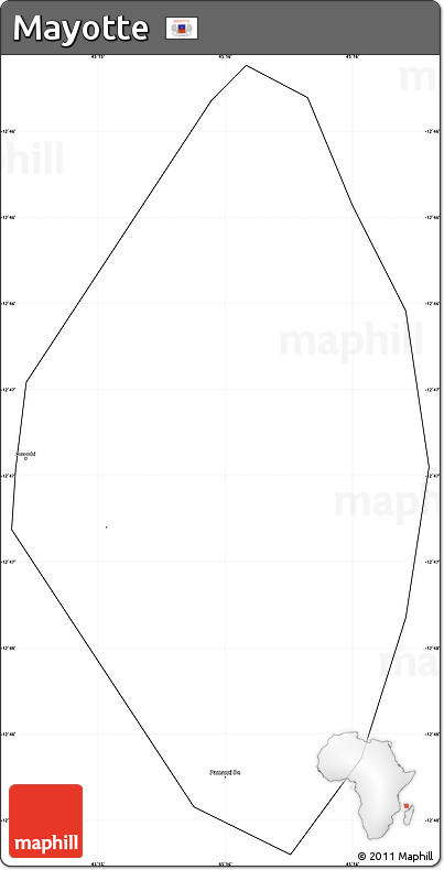 Blank Simple Map of Mayotte, cropped outside