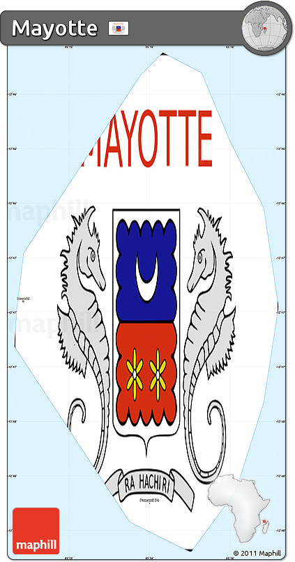 Flag Simple Map of Mayotte, single color outside