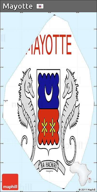 Flag Simple Map of Mayotte, single color outside