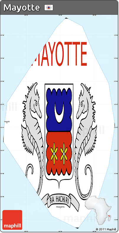 Flag Simple Map of Mayotte, single color outside