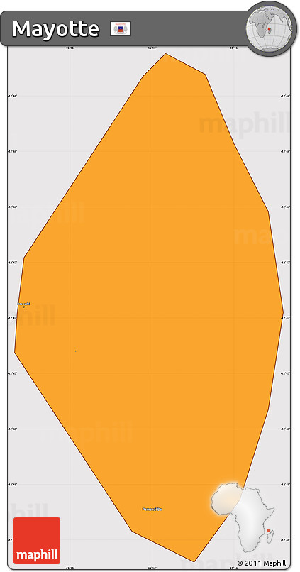 Political Simple Map of Mayotte, cropped outside