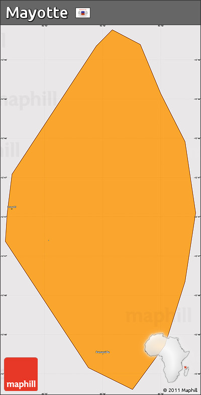 Political Simple Map of Mayotte, cropped outside