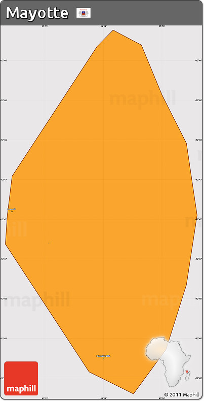 Political Simple Map of Mayotte, cropped outside