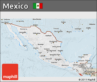 Classic Style 3D Map of Mexico