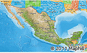 Satellite 3D Map of Mexico, political outside