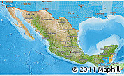 Satellite 3D Map of Mexico, political shades outside