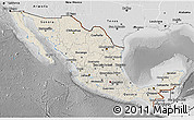 Shaded Relief 3D Map of Mexico, desaturated