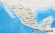 Shaded Relief 3D Map of Mexico, lighten, land only