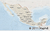 Shaded Relief 3D Map of Mexico, lighten