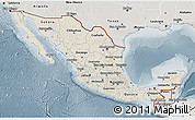 Shaded Relief 3D Map of Mexico, semi-desaturated