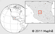 Blank Location Map of Calvillo, highlighted country