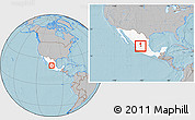 Gray Location Map of Calvillo, highlighted country, highlighted parent region, within the entire country, hill shading