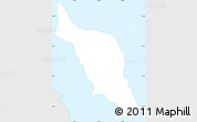 Silver Style Simple Map of Isla San Jose
