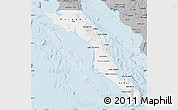 Gray Map of Baja California Sur