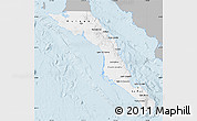 Gray Map of Baja California Sur, single color outside