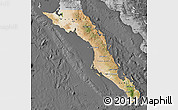 Satellite Map of Baja California Sur, desaturated