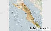 Satellite Map of Baja California Sur, lighten