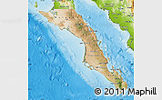 Satellite Map of Baja California Sur, physical outside