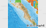 Satellite Map of Baja California Sur, political outside