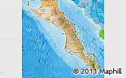 Satellite Map of Baja California Sur, political shades outside