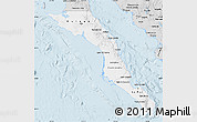 Silver Style Map of Baja California Sur