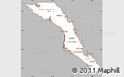 Gray Simple Map of Baja California Sur, cropped outside