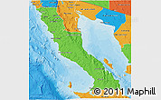 Political 3D Map of Ensenada