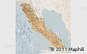 Satellite 3D Map of Ensenada, lighten